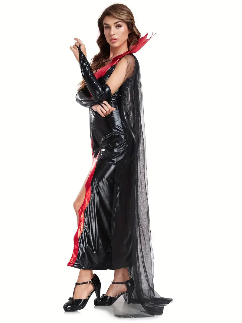 Halloween Vampire Costume For Women Deluxe Long Boydcon