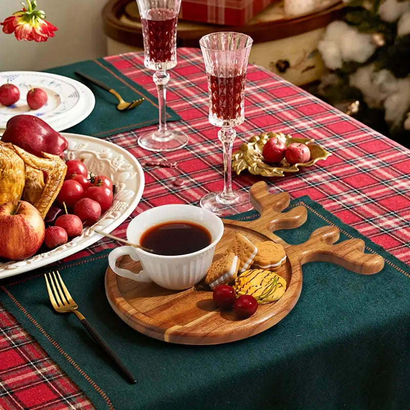 Wooden Christmas Antler Tray, Elk Fruit Cutting Board and Afternoon Tea Plate