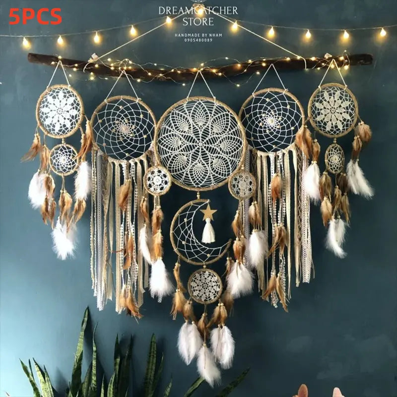 5 Pack Large Size Moon Handmade Dream Catcher