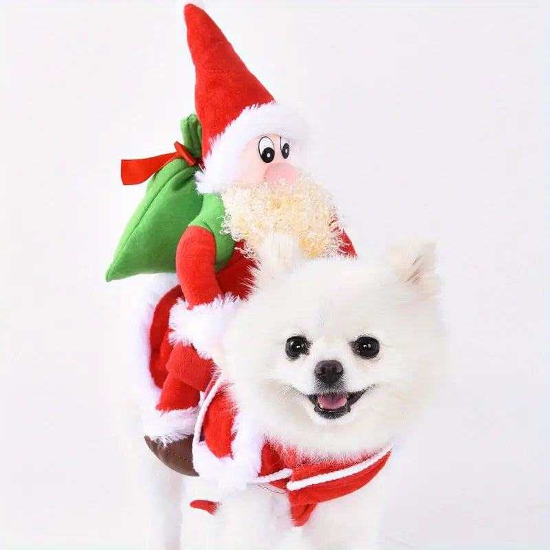 Festive Plaid Santa Claus Dog Costume