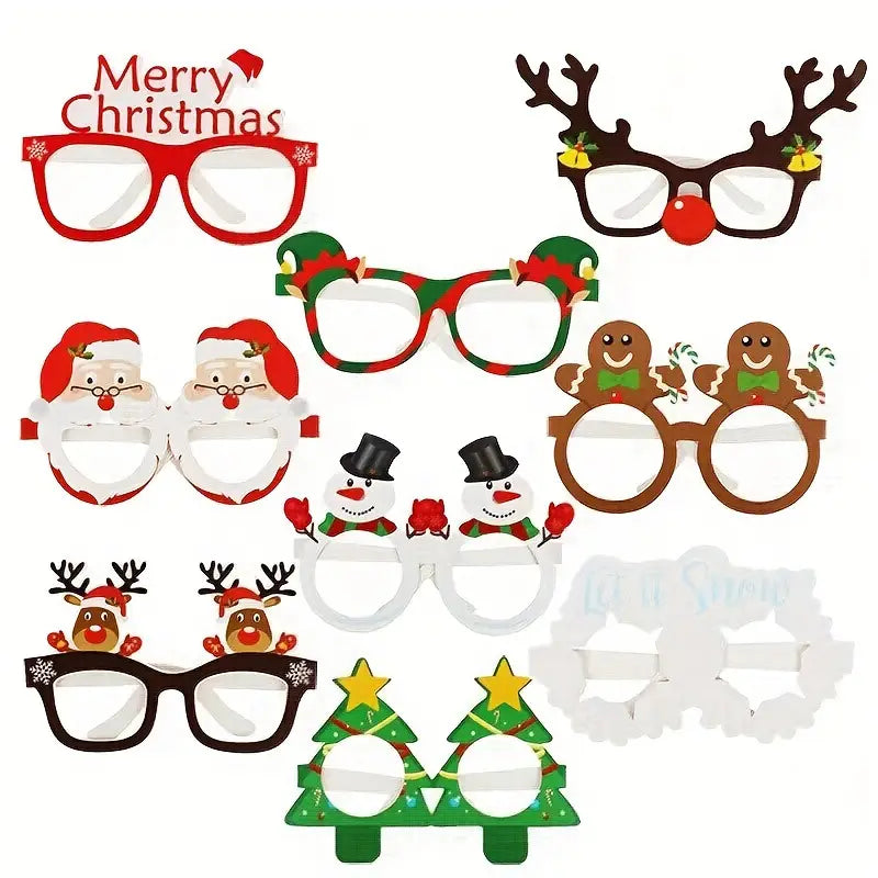 9pcs Festive Christmas Glasses