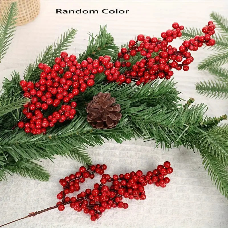 18pcs Red Artificial Berry Branches