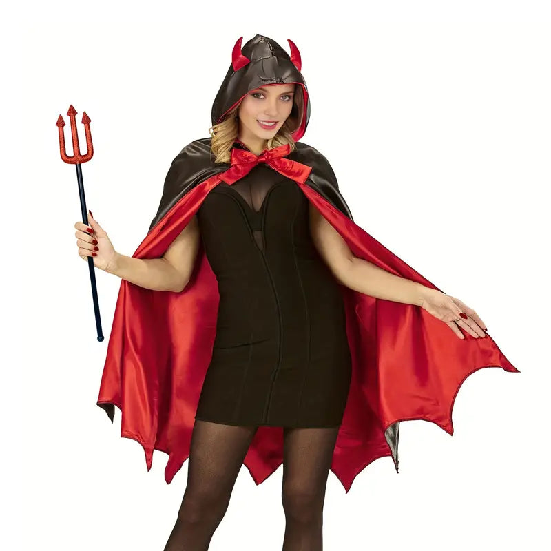 Halloween Devil Costume Set with Vampire Cape and Trident