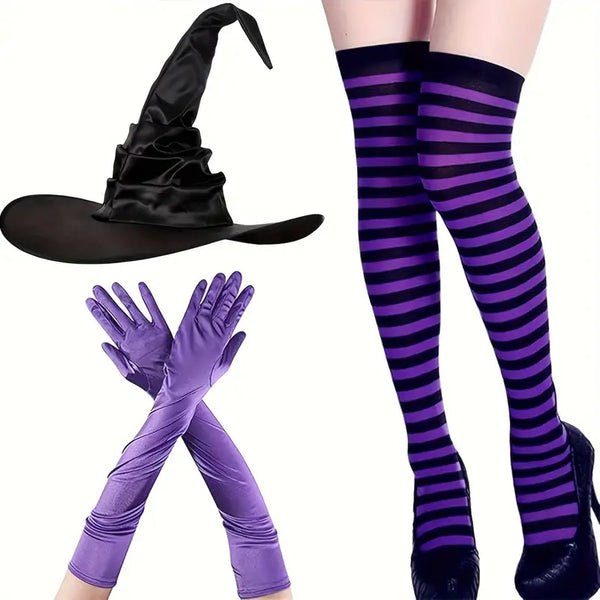 5-piece Women's Halloween Witch Costume Set