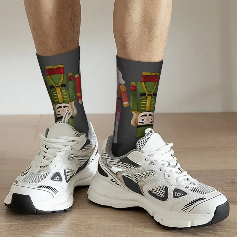 1 Pair Nutcracker Army Pattern Crew Socks for Men