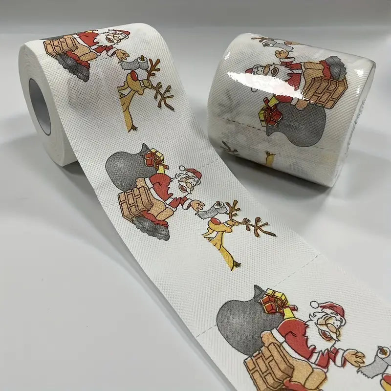 Christmas Santa Claus and Reindeer Pattern Paper