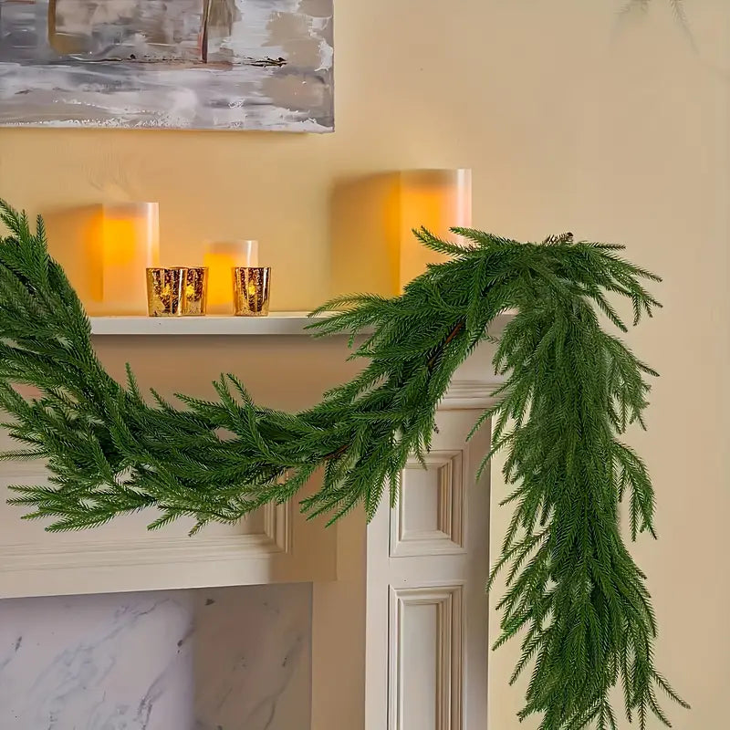 2 Pcs 6.1 FT Artificial Norfolk Pine Garlands