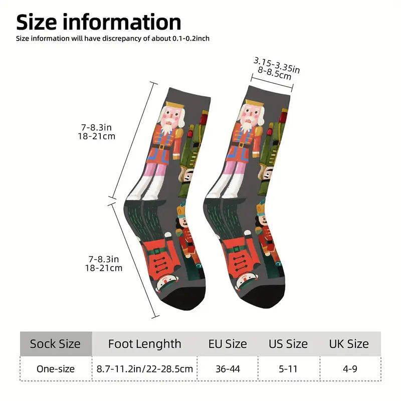 1 Pair Nutcracker Army Pattern Crew Socks for Men