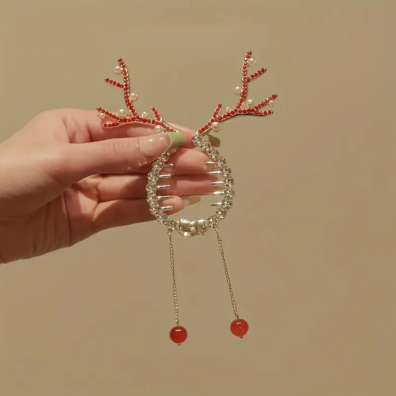 Elegant Reindeer Antler Hair Clip