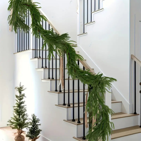 2 Pcs 6.1 FT Artificial Norfolk Pine Garlands