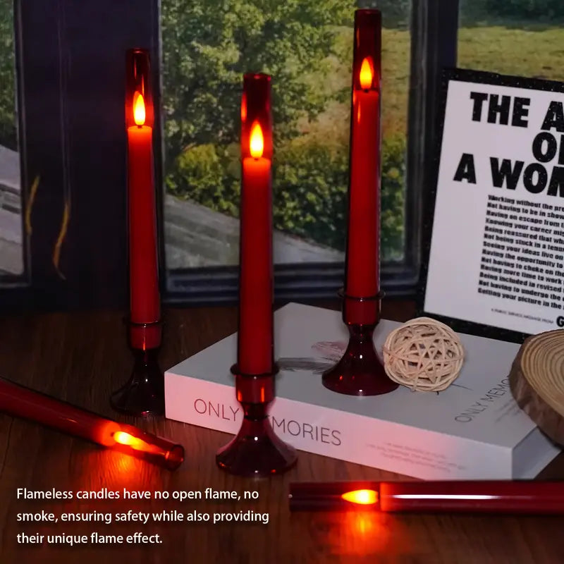 Kakoya Flameless Taper Candles, With Remote And Timer