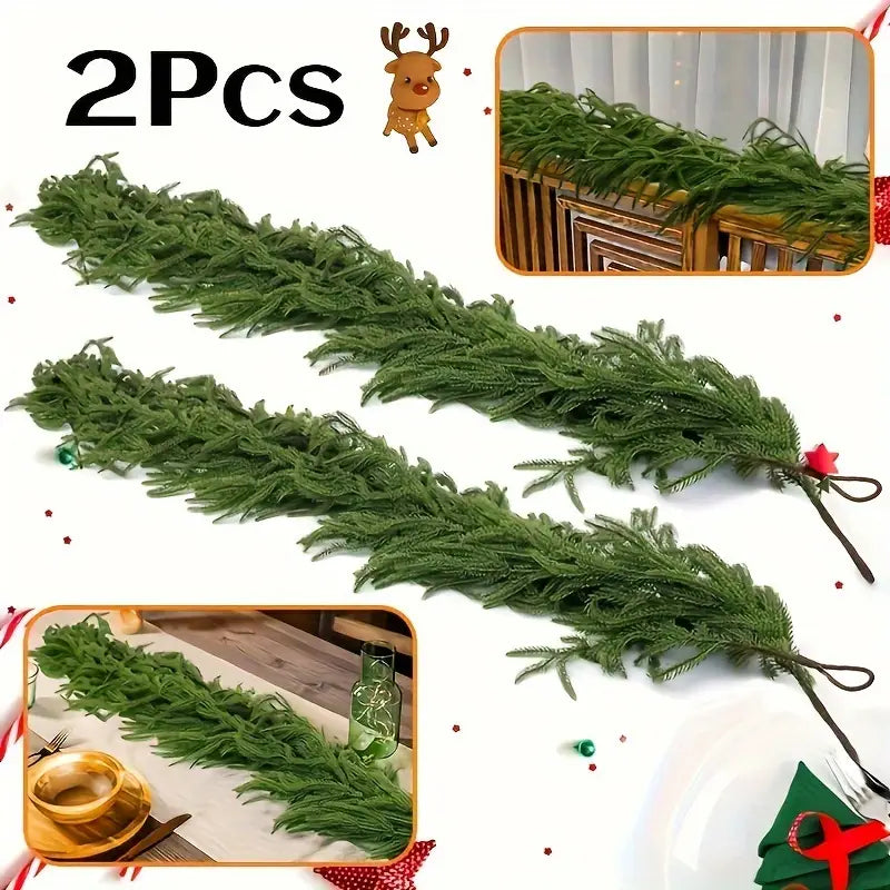 2 Pcs 6.1 FT Artificial Norfolk Pine Garlands