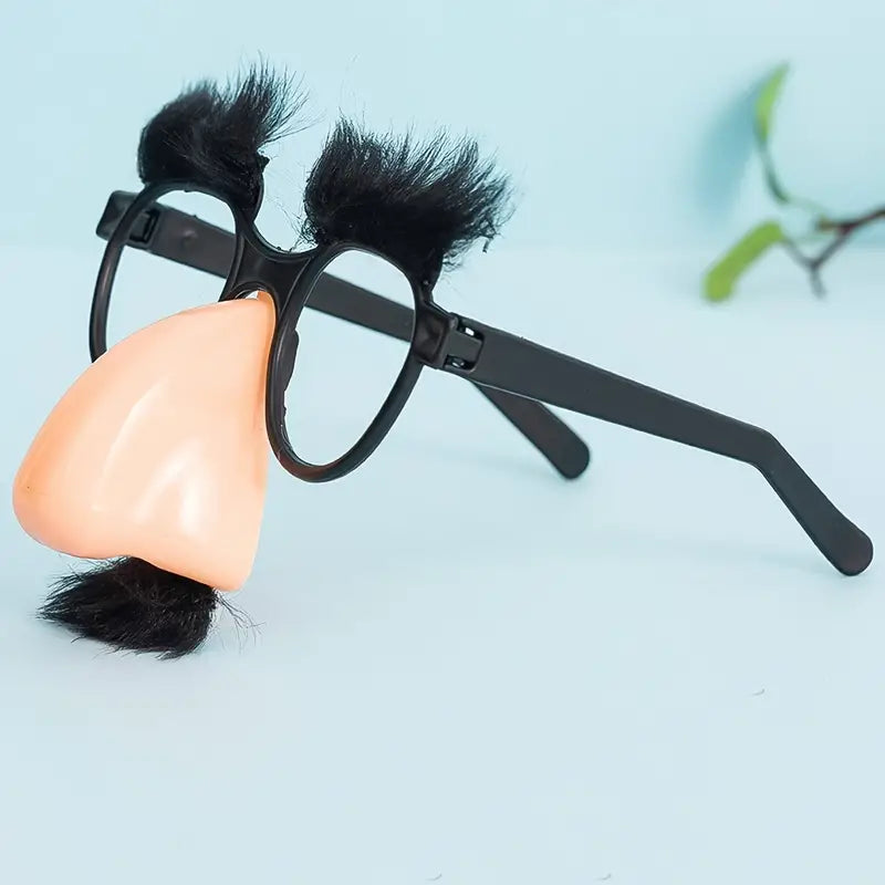 1pc Black Glasses With Eyelash & Nose