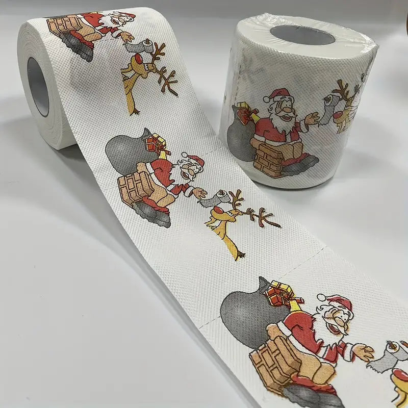 Christmas Santa Claus and Reindeer Pattern Paper