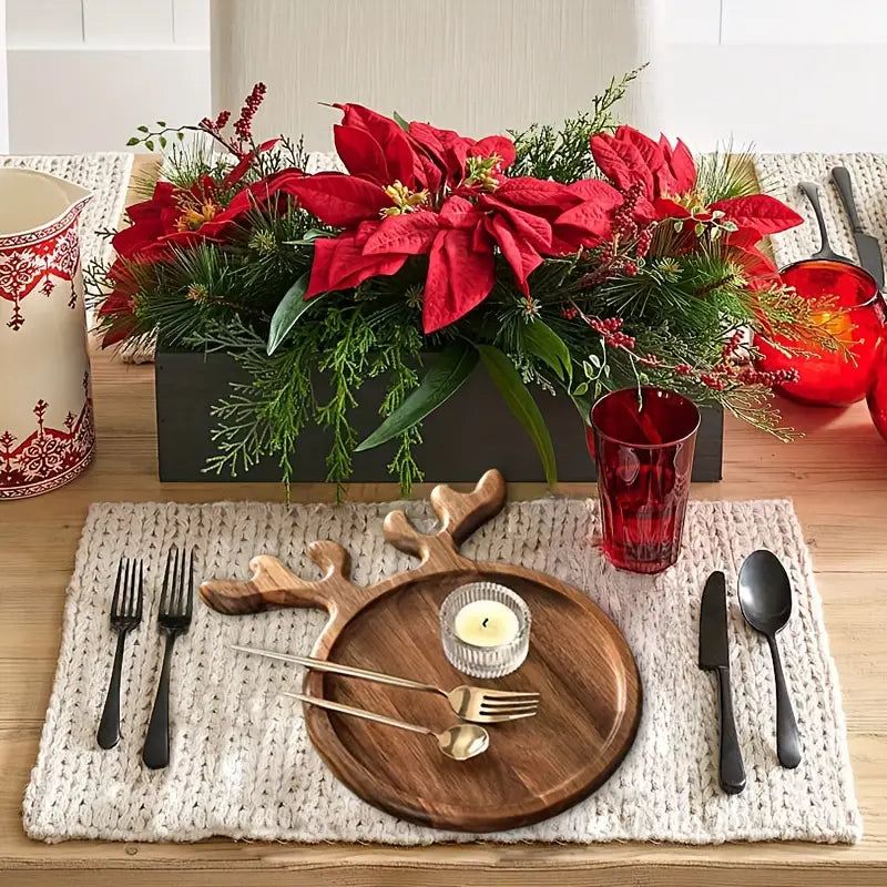 Wooden Christmas Antler Tray, Elk Fruit Cutting Board and Afternoon Tea Plate