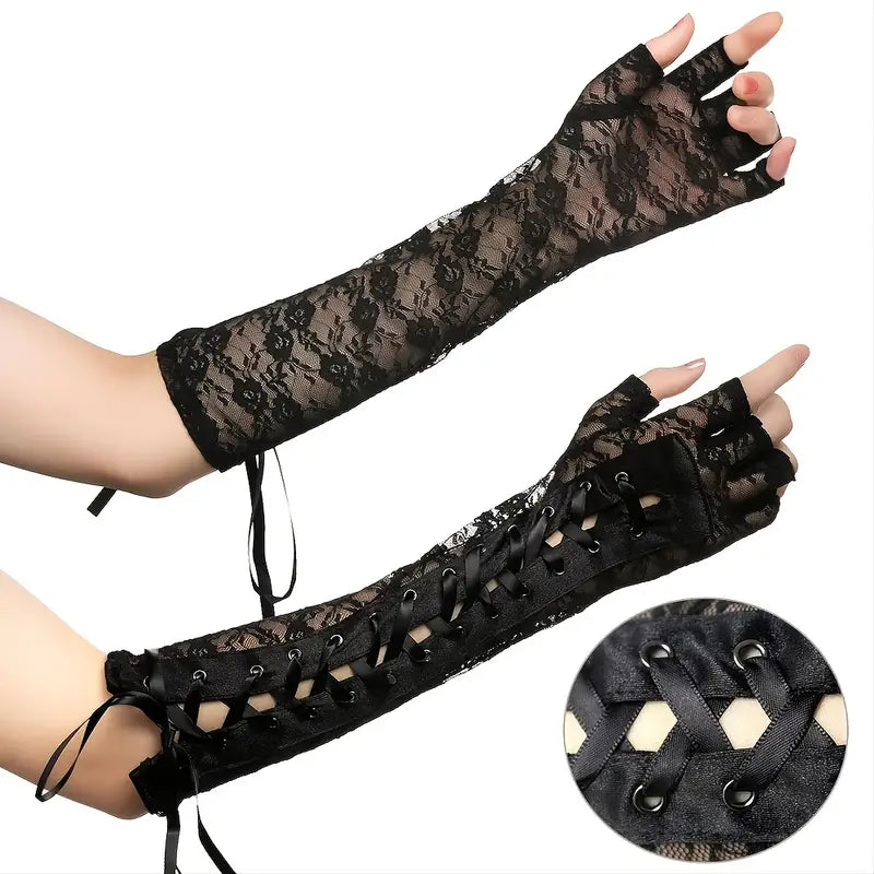 Halloween Retro Women's Long Gloves Steampunk Gothic