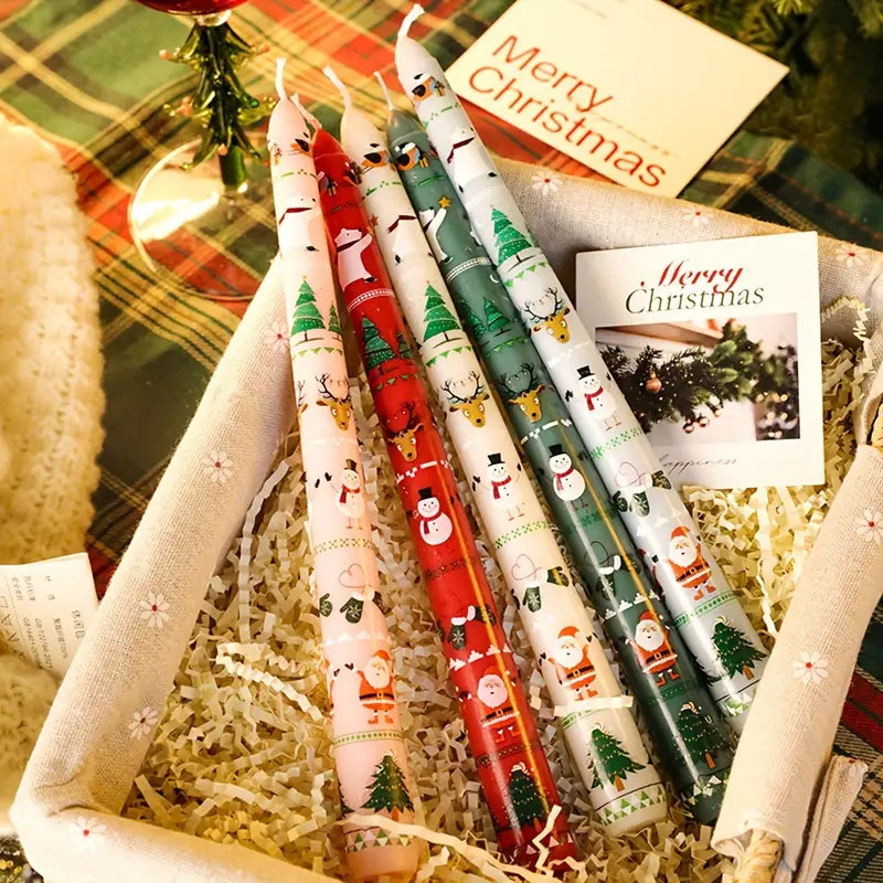 1 Box of 2 Christmas Party Long Sticks Printed