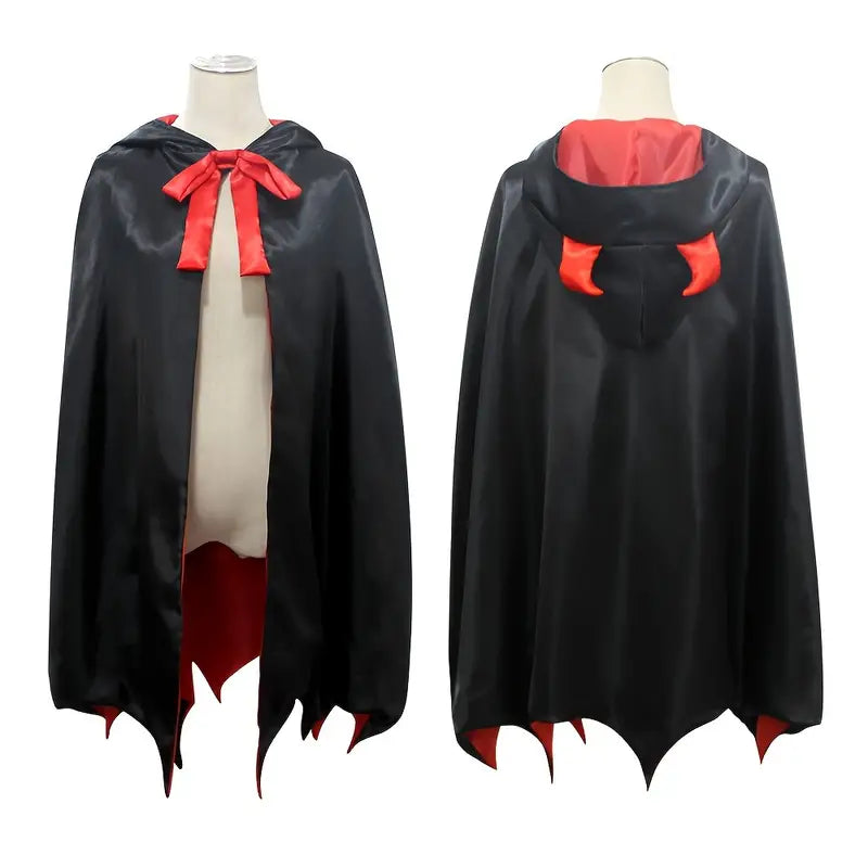 Halloween Devil Costume Set with Vampire Cape and Trident