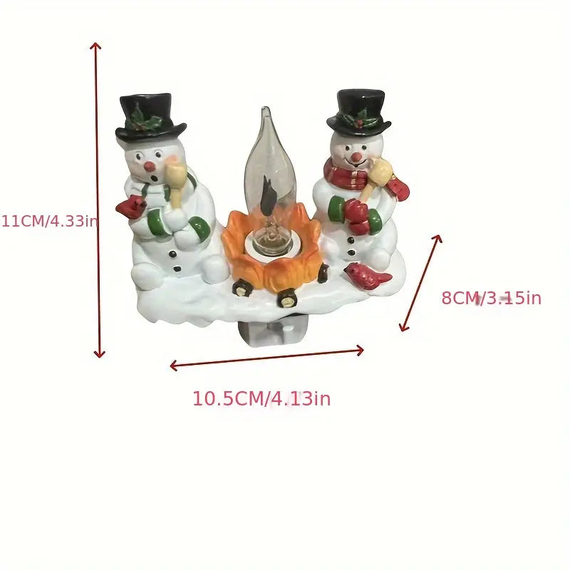 2024 Christmas Snowman Bonfire Flickering Night Light - 3D Flameless Candle