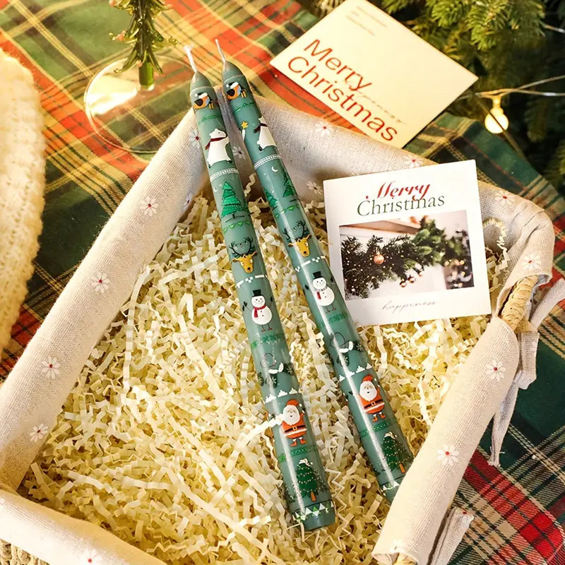 1 Box of 2 Christmas Party Long Sticks Printed