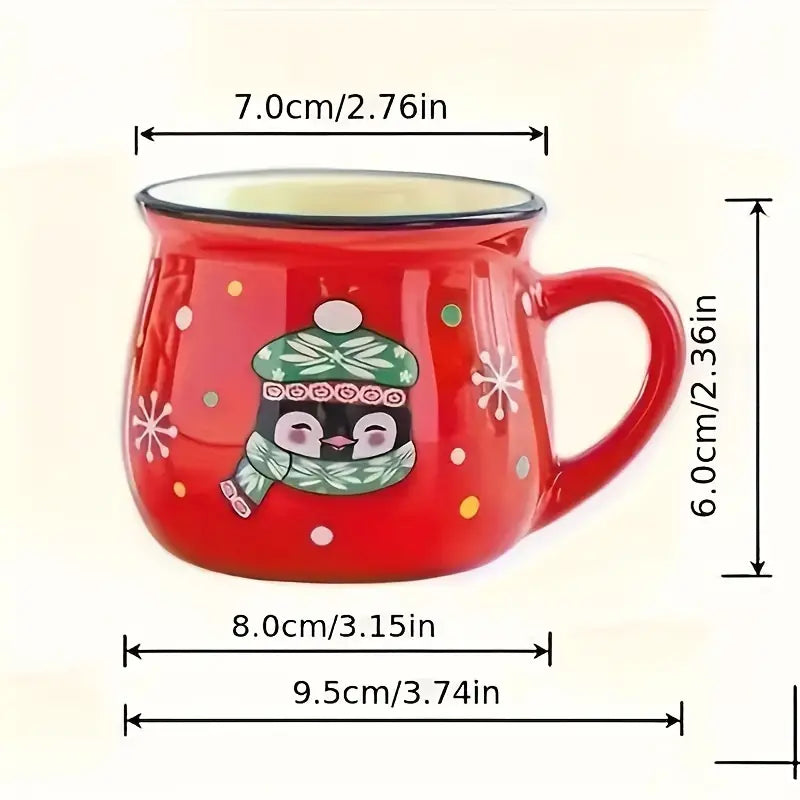 4-Piece Mini Christmas Ceramic Mug Set