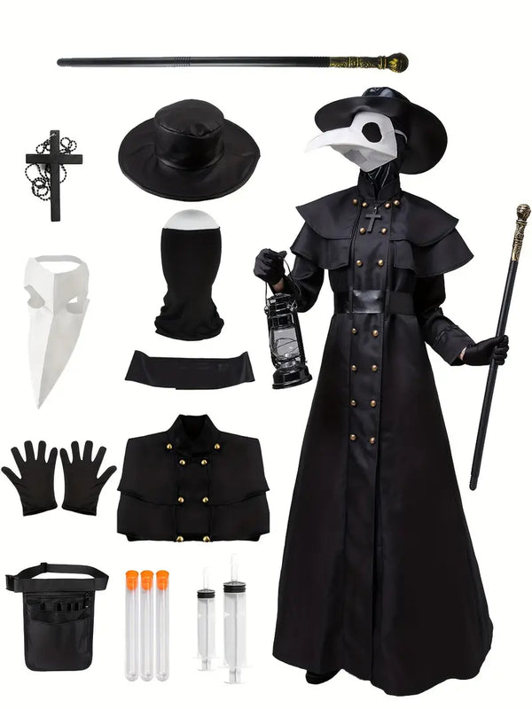 Plague Doctors Set Role -playing Clothing, Plague Doctor Dress Dress, Halloween Clothing, Theme Carnival Party Dress,