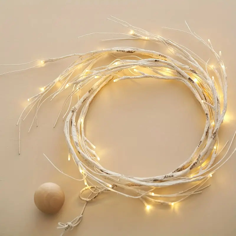 6ft Pre-Lit Birch Garland with 48 LEDs