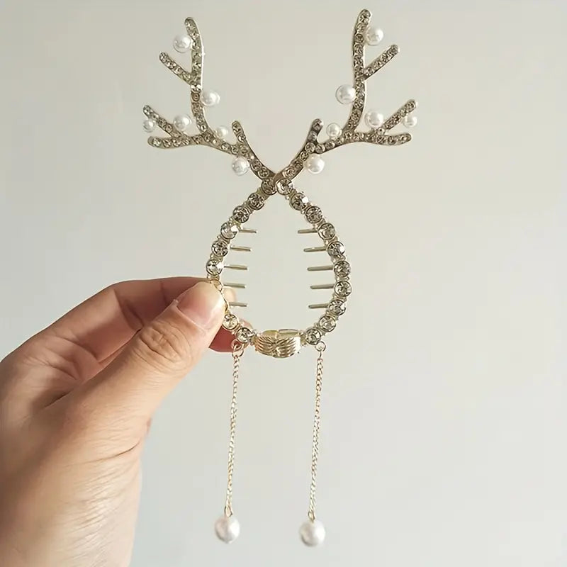 Elegant Reindeer Antler Hair Clip